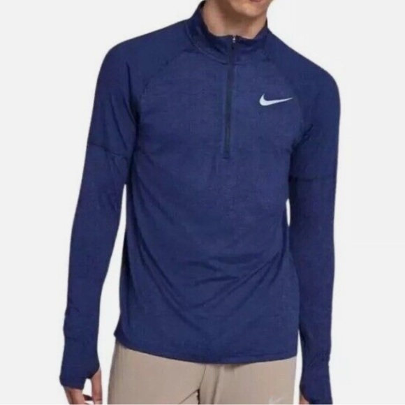 Nike Dri-FIT Heathered Blue Running Top - Picture 1 of 2